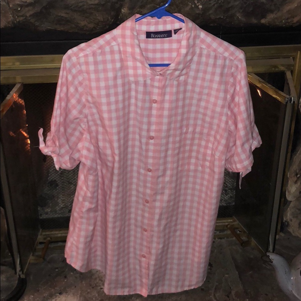 Roaman’s Gingham button up blouse